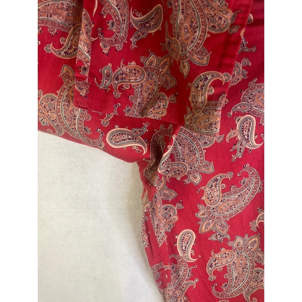 Lauren Ralph Lauren Pajama Sleep Set Cotton Red Paisley Sz S - Picture 10 of 13